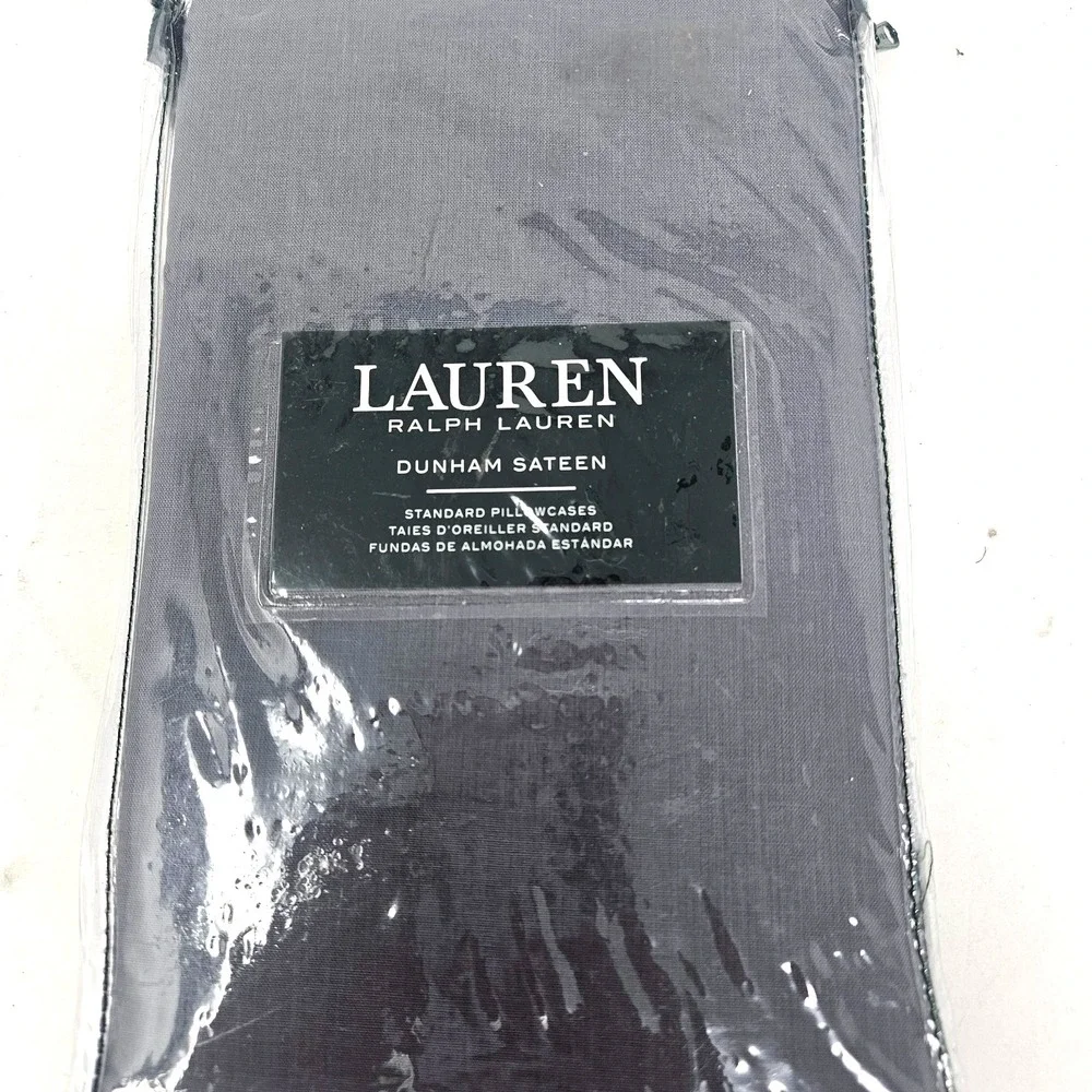 NWT Ralph Lauren Dunham Sateen Standard Pillowcase Gray 300TC